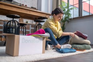 Woman Decluttering